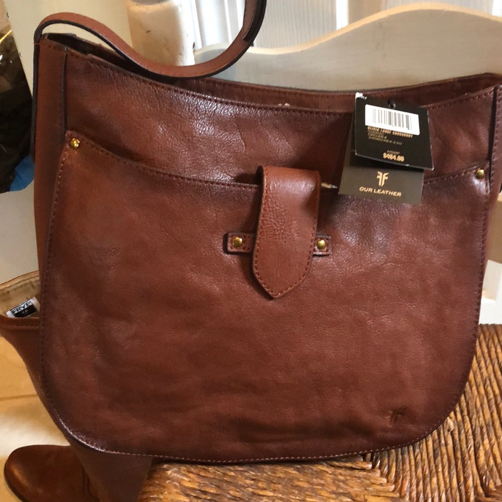 Frye cognac Olivia large crossbody.